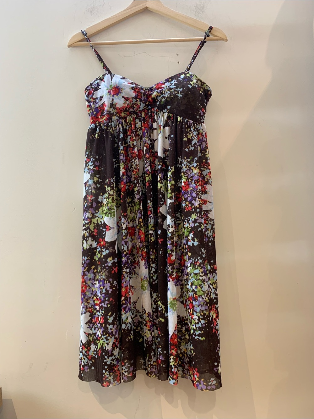 Tristan Floral Mesh Maxi Dress Size P/S Petite Small Strappy Sweetheart Summer
